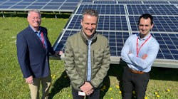 On the Danfoss solar project, (l. to r.) Rodney Mumm, head of Danfoss Global Services in North America; Soren Revsbech Dam, head of ESG for Danfoss&apos; Global Services Real Estate division; and Leart Berisa, category manager for Danfoss&apos; Global Services division announced the solar power purchase agreement for Danfoss&rsquo; North America facilities as part of the company&apos;s ESG commitment.